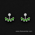 Charming Highest Level Genuine Jadeite Jade Stud Earrings